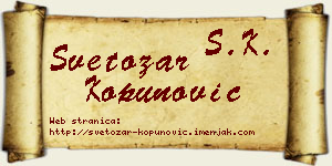 Svetozar Kopunović vizit kartica